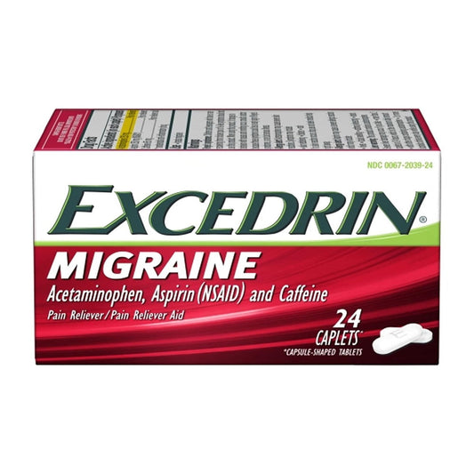 Excedrin Migraine Medicine Caplets For Migraine Headache Relief, 24 Count
