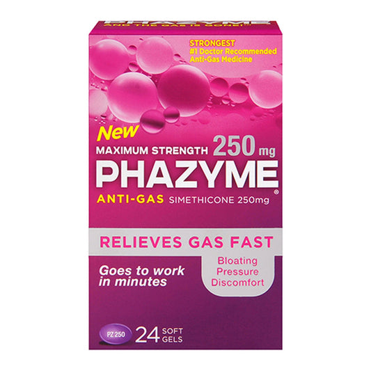 Phazyme Maximum Strength Anti Gas 250 Mg Softgels - 24 Ea