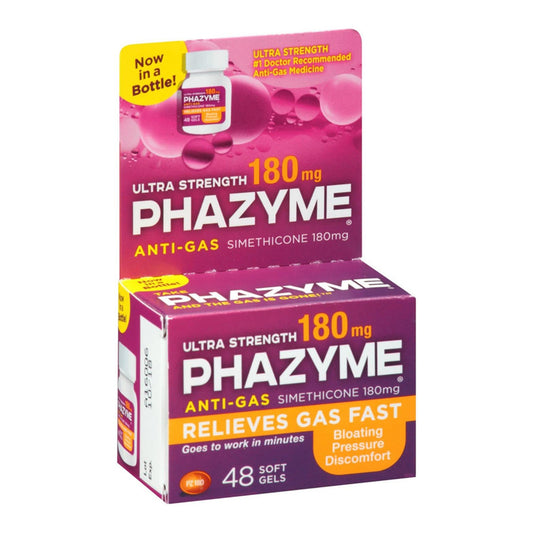 Phazyme Ultra Strength Softgel 180 Mg 48 Ea