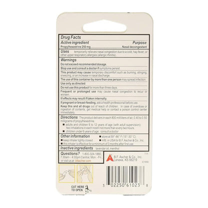 Benzedrex Quick Relief Nasal Decongestant Inhaler
