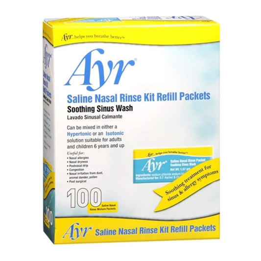 Ayr Saline Nasal Rinse Kit Refill Packets - 100 Ea