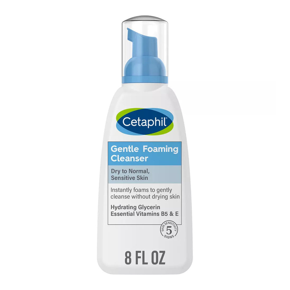 Cetaphil Gentle Foaming Cleanser, Face Wash For Sensitive And All Skin Types - 8 Oz