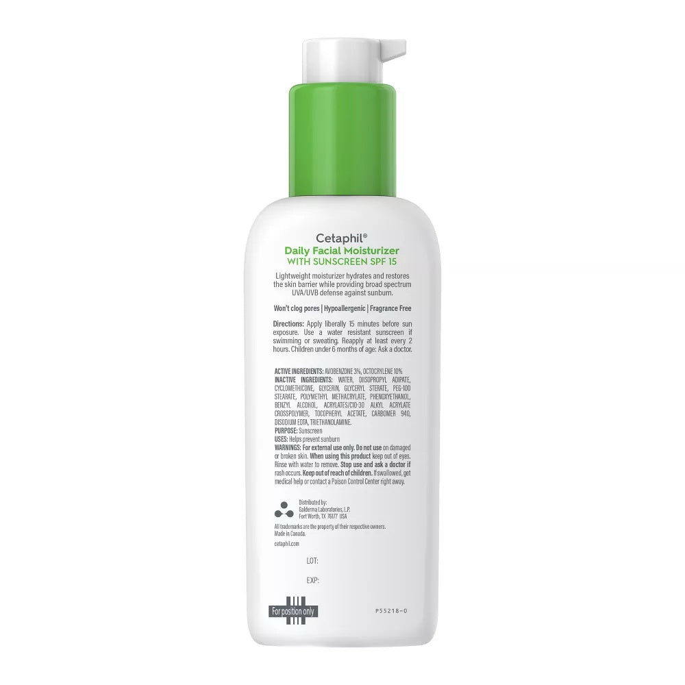 Cetaphil Daily Facial Moisturizer With Broad Spectrum Sunscreen Spf 15 - 4 Oz