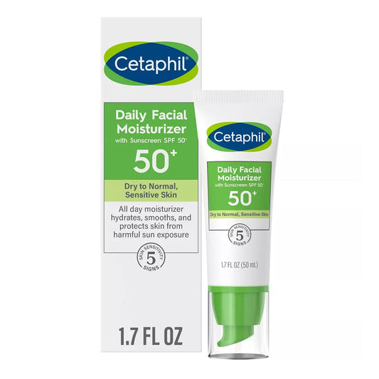 Cetaphil Daily Facial Moisturizer For All Skin Types, Spf 50 - 1.7 Oz