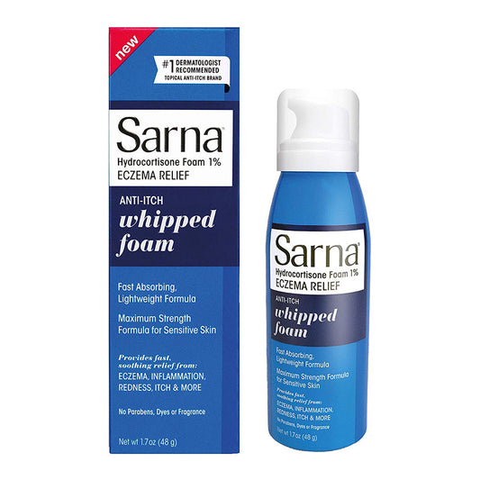 Sarna 1% Hydrocortisone Whipped Foam For Eczema And Itch Relief - 1.7 Oz