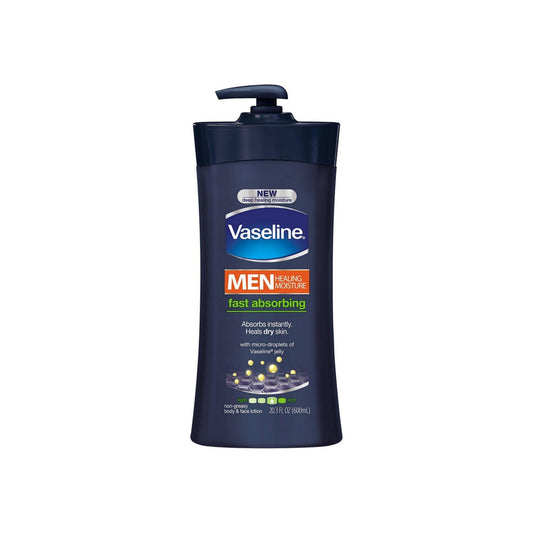 Vaseline Men Body & Face Lotion, Fast Absorbing 20.3 Oz