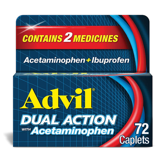 Advil Dual Action With Acetaminophen 250 Mg & Ibuprofen 125 Mg - 72 Caplets