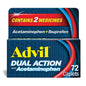 Advil Dual Action With Acetaminophen 250 Mg & Ibuprofen 125 Mg - 72 Caplets