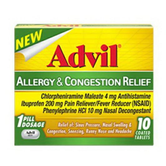Advil Allergy & Congestion Relief Tablets - 10 Ea