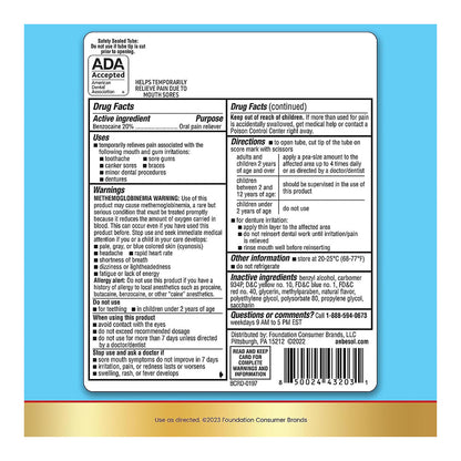 Anbesol Max Gel Size .33Z Anbesol Mouth Pain Relief Gel .33Oz