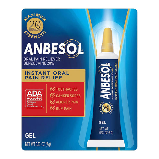 Anbesol Max Gel Size .33Z Anbesol Mouth Pain Relief Gel .33Oz
