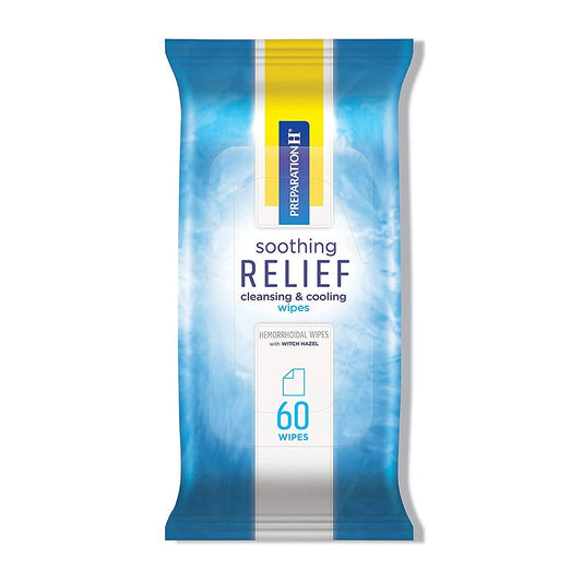 Preparation H Soothing Relief Cleaning And Cooling Wipes - 60 Ea