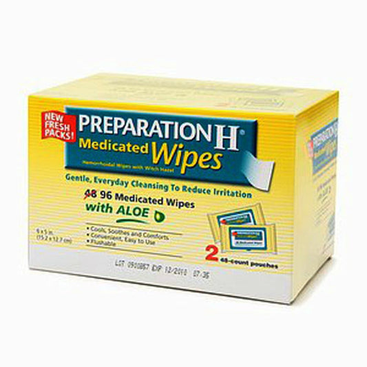 Preparation H Medicated Wipes With Aloe - 96 Each
