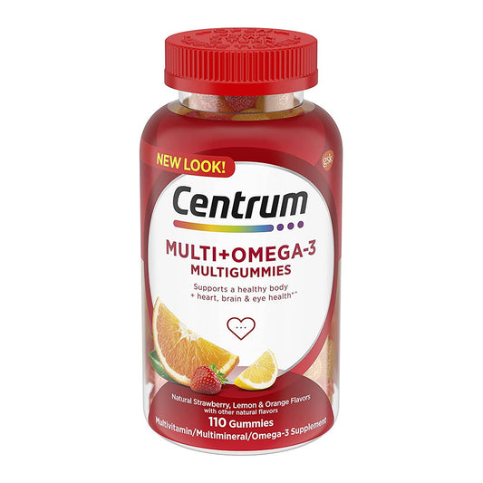Centrum Multigummies Omega 3 Gummy Multivitamin For Adults, Fruit - 110 Count