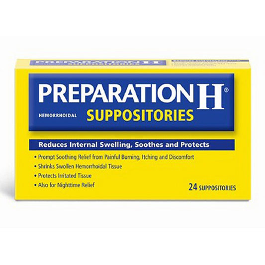 Preparation H Hemorrhoidal Prompt Soothing Relief Suppositories, 24 Ea