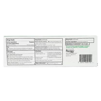 Bisacodyl Supppositories 10 Mg (Generic Dulcolax) - 50 Each