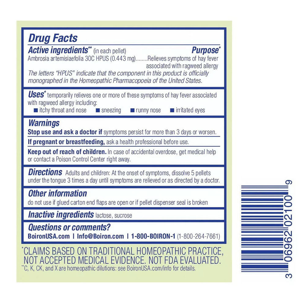 Boiron Ambrosia 30C Ragweed Allergy Relief, 80 Ct