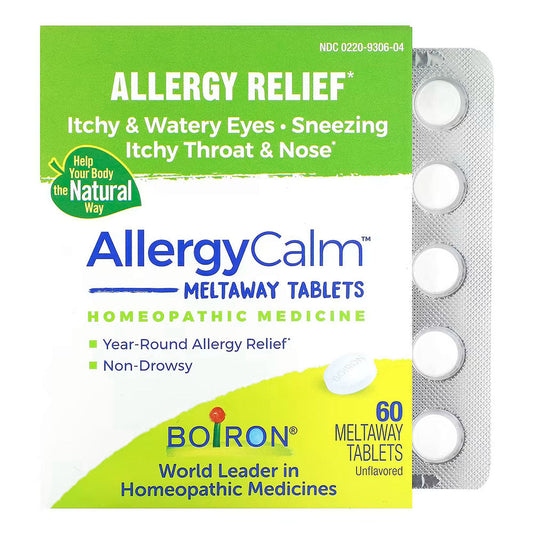 Boiron Allergycalm Tablets For Relief From Allergy And Hay Fever Symptoms Of Sneezing 60 Ct