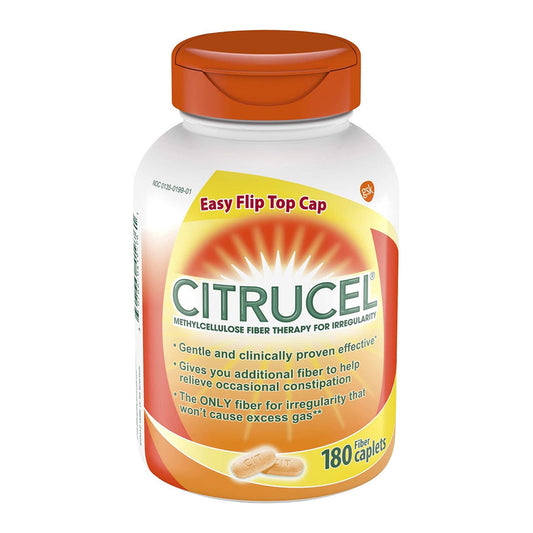 Citrucel Caplets Fiber Therapy For Occasional Constipation Relief - 180 Ct