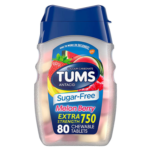 Tums Extra Strength Chewable Antacid Tablets - Melon Berry - 80 Count