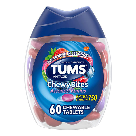 Tums Chewy Bites Antacid Tablets - Assorted Berries - 60 Count