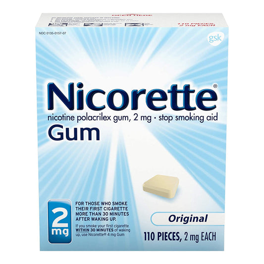 Nicorette 2Mg Nicotine Gum To Help Quit Smoking - Original Flavored Stop Smoking Aid - 110 Count