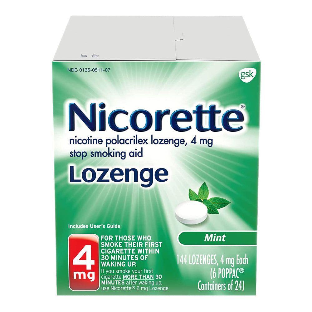 Nicorette 4Mg Nicotine Lozenges To Quit Smoking - Mint Flavored Stop Smoking Aid - 144 Count