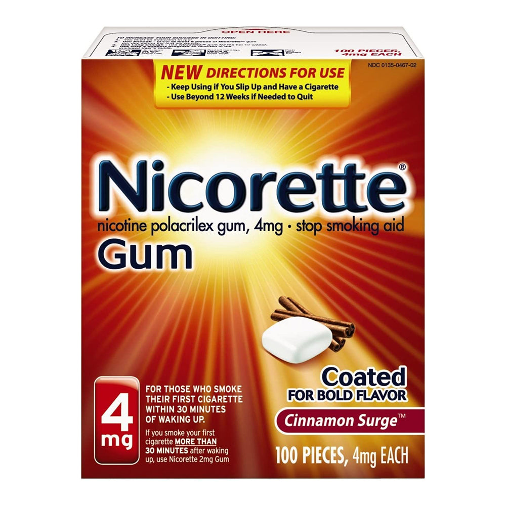 Nicorette 4 Mg Cinnamon Surge Coated Gum - 100 Count