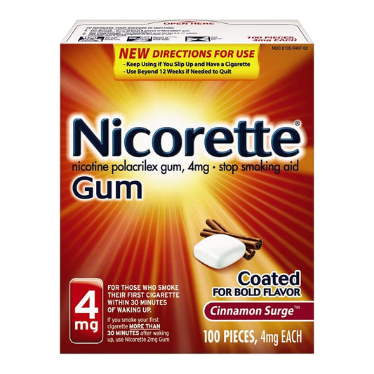 Nicorette 4 Mg Cinnamon Surge Coated Gum - 100 Count