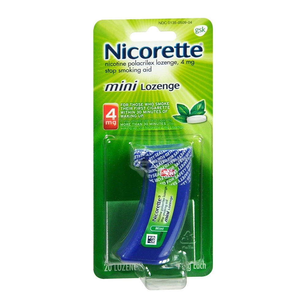 Nicorette 4Mg Mini Nicotine Lozenges To Quit Smoking - Mint Flavored Stop Smoking Aid, 20 Count