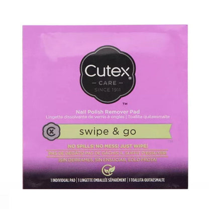 Cutex Care Swipe And Go Nail Polish Remover Pads, 10 Count