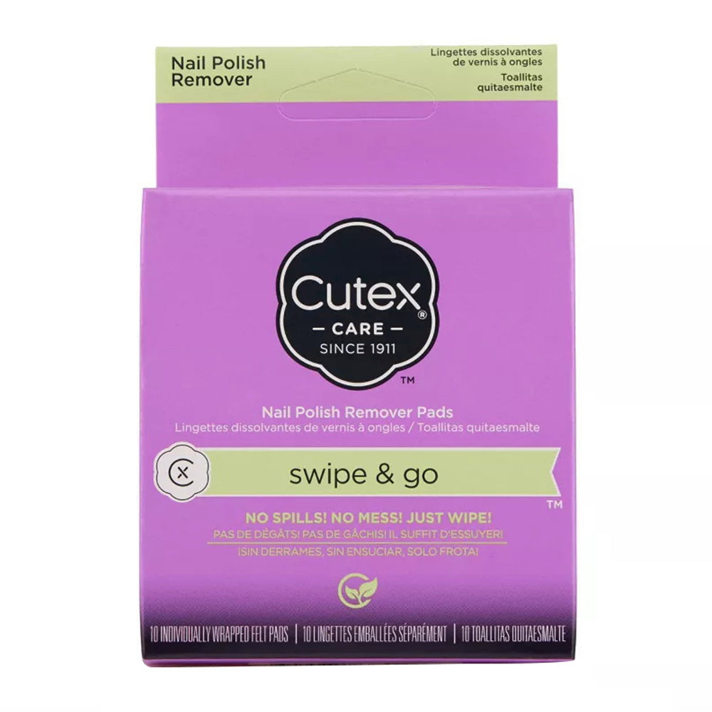 Cutex Care Swipe And Go Nail Polish Remover Pads, 10 Count