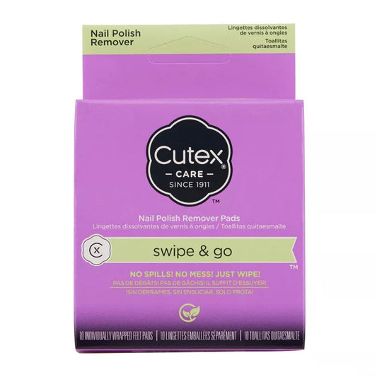 Cutex Care Swipe And Go Nail Polish Remover Pads, 10 Count