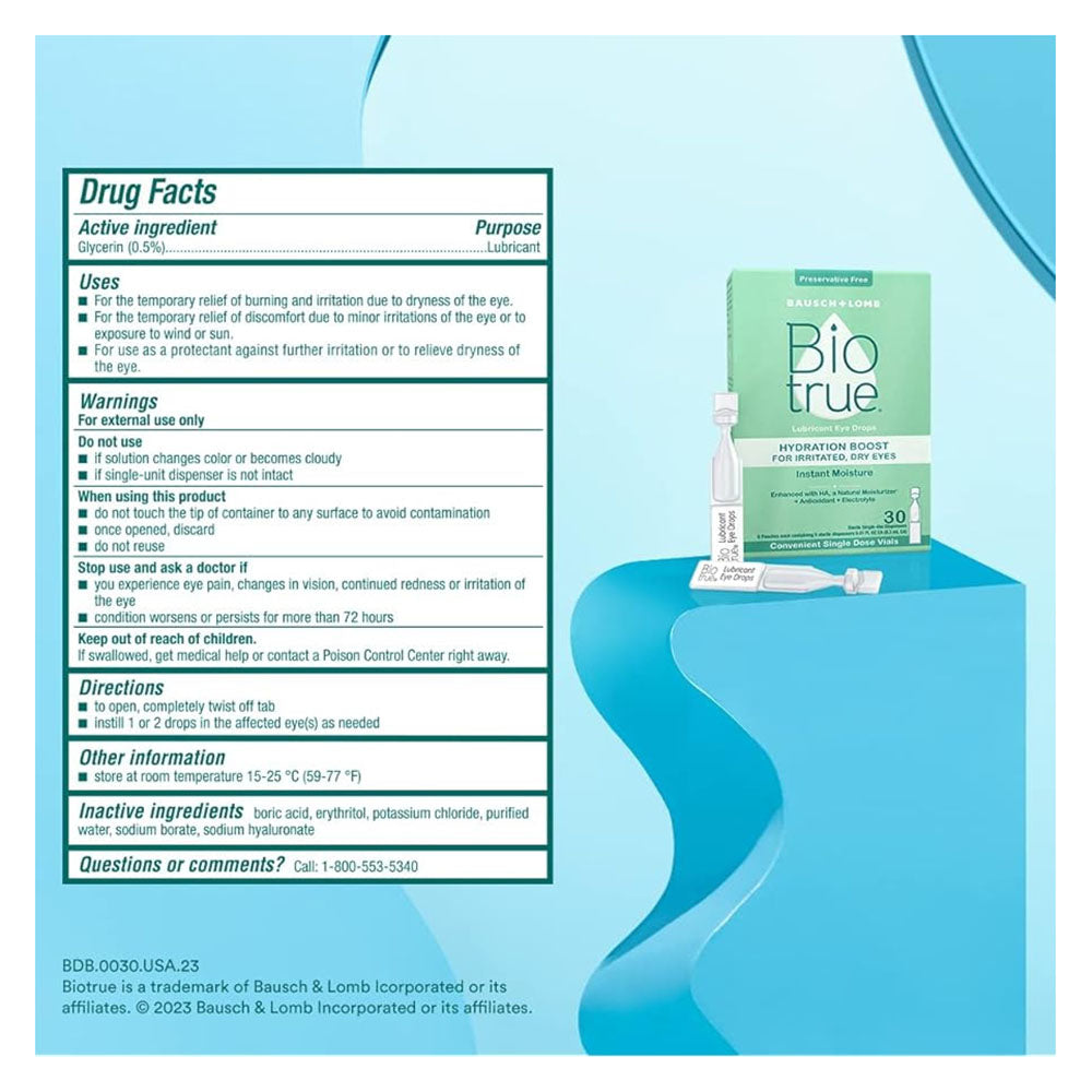 Biotrue Hydration Boost Eye Drops For Irritated, Dry Eyes