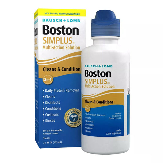 Boston Simplus Contact Lens Solution, For Gas Permeable Contact Lenses, 3.5 Fl Oz