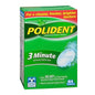Polident 3 Minute Antibacterial Denture Cleanser Tablets, Triple Mint Fresh, 40 Ea