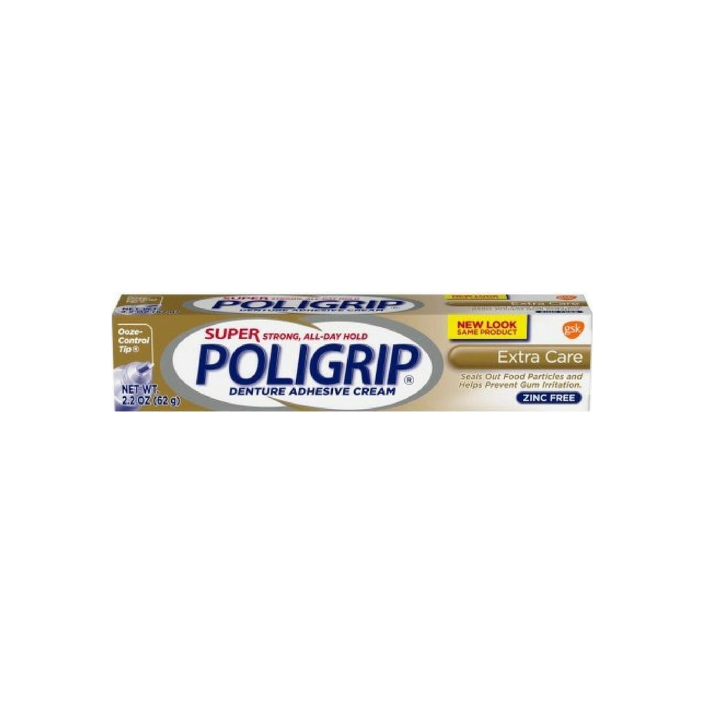 Super Poligrip Denture Adhesive Cream Extra Care 2.20 Oz