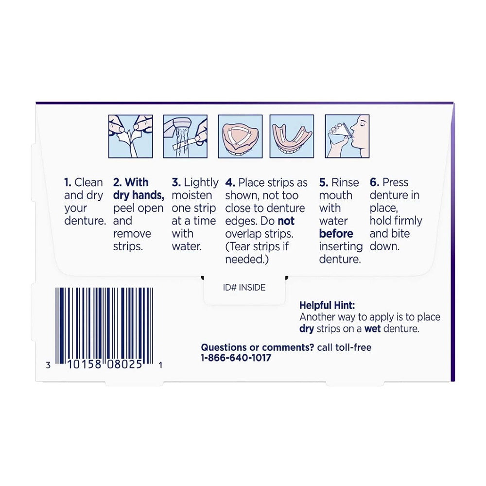 Super Poligrip Denture Adhesive Comfort Seal Strips - 40 Ct