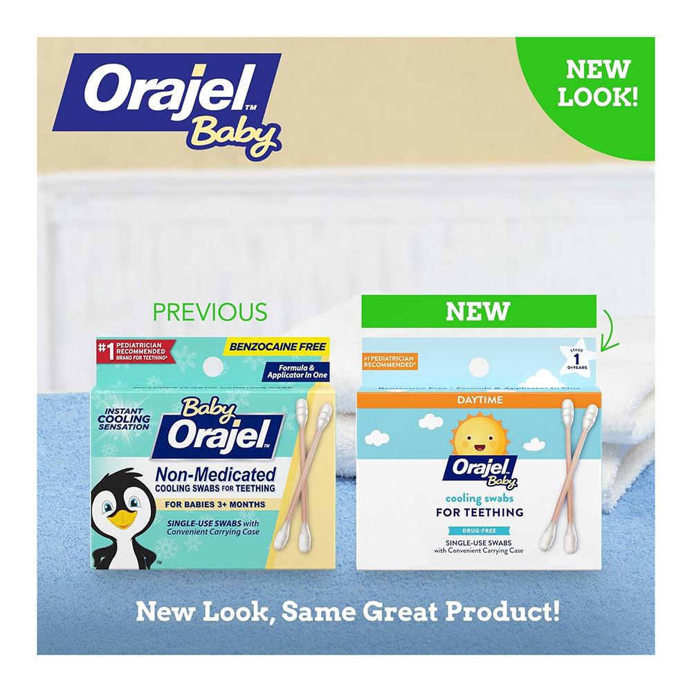 Baby Orajel Non-Medicated Cooling Swabs For Teething, 12 Unit Dose Swabs