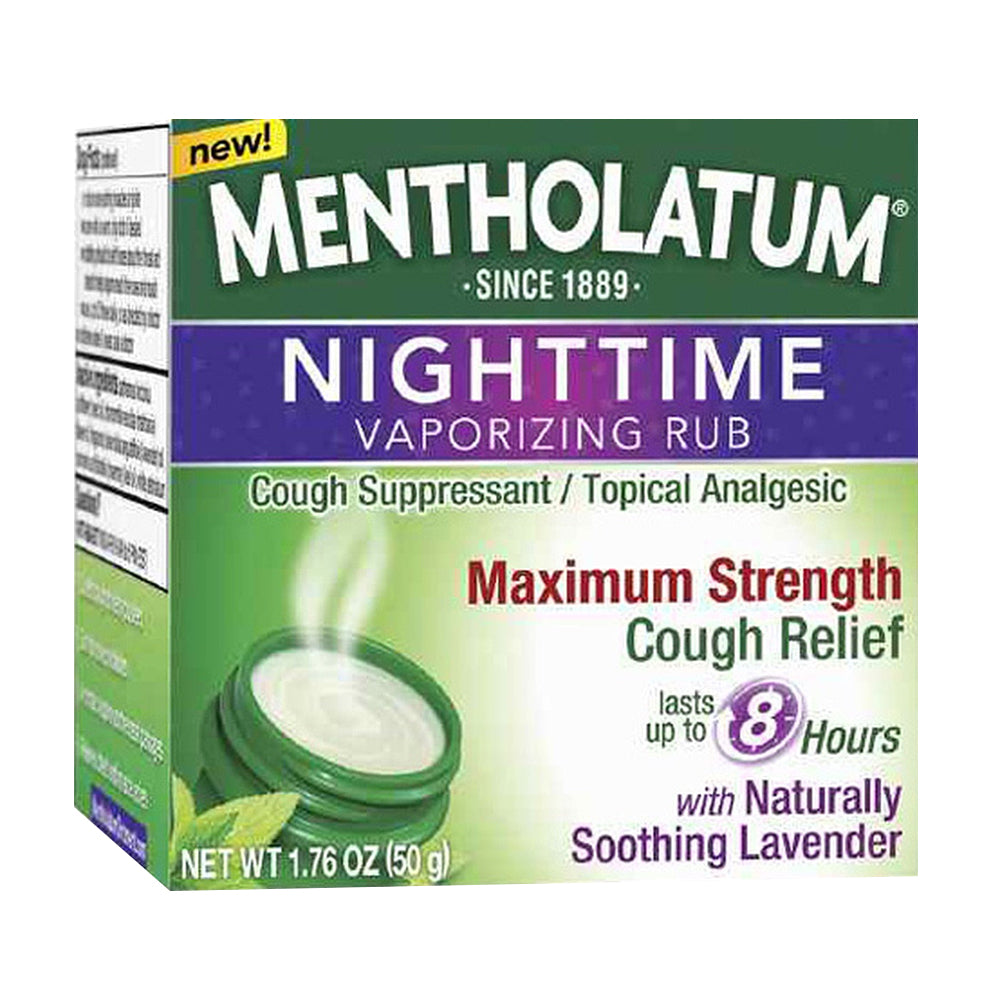 Mentholatum Nighttime Vaporizing Rub Maximum Strength Cough Relief, 1.76 Oz