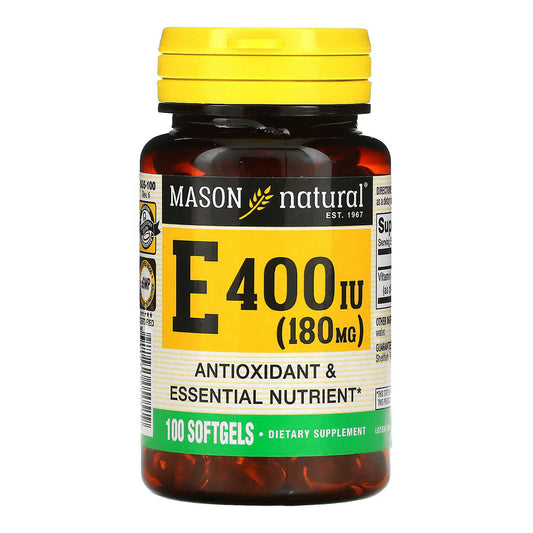 Mason Natural Vitamin E 180 Mg (400 Iu) Immune & Skin Health Care- 100 Softgels