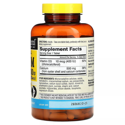 Mason Natural Calcium 500 Mg With Vitamin D3, Bone & Muscle Support - 250 Tablets