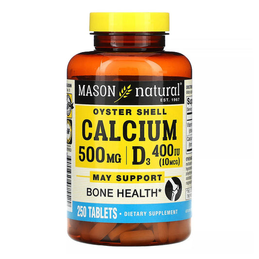 Mason Natural Calcium 500 Mg With Vitamin D3, Bone & Muscle Support - 250 Tablets