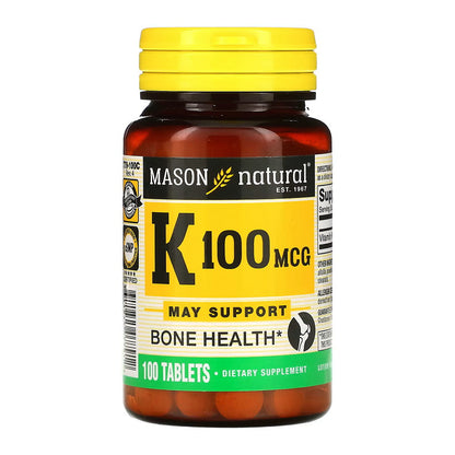 Mason Natural K 100 Mcg Tablets - 100 Ea