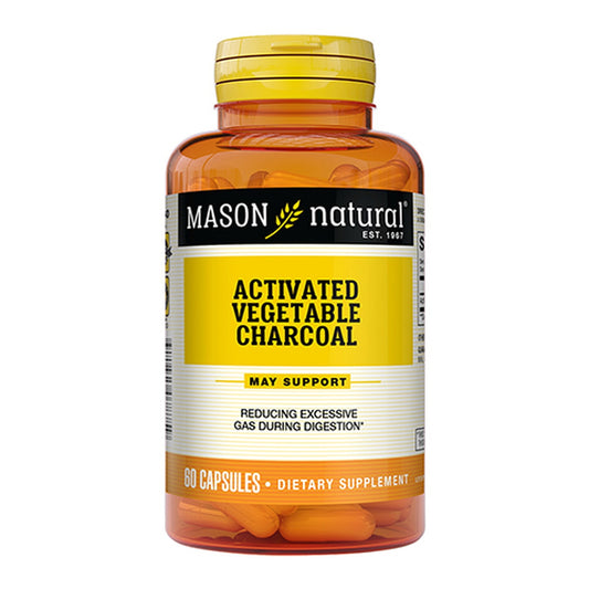 Mason Natural Activated Vegetable Charcoal Capsules - 60 Ea