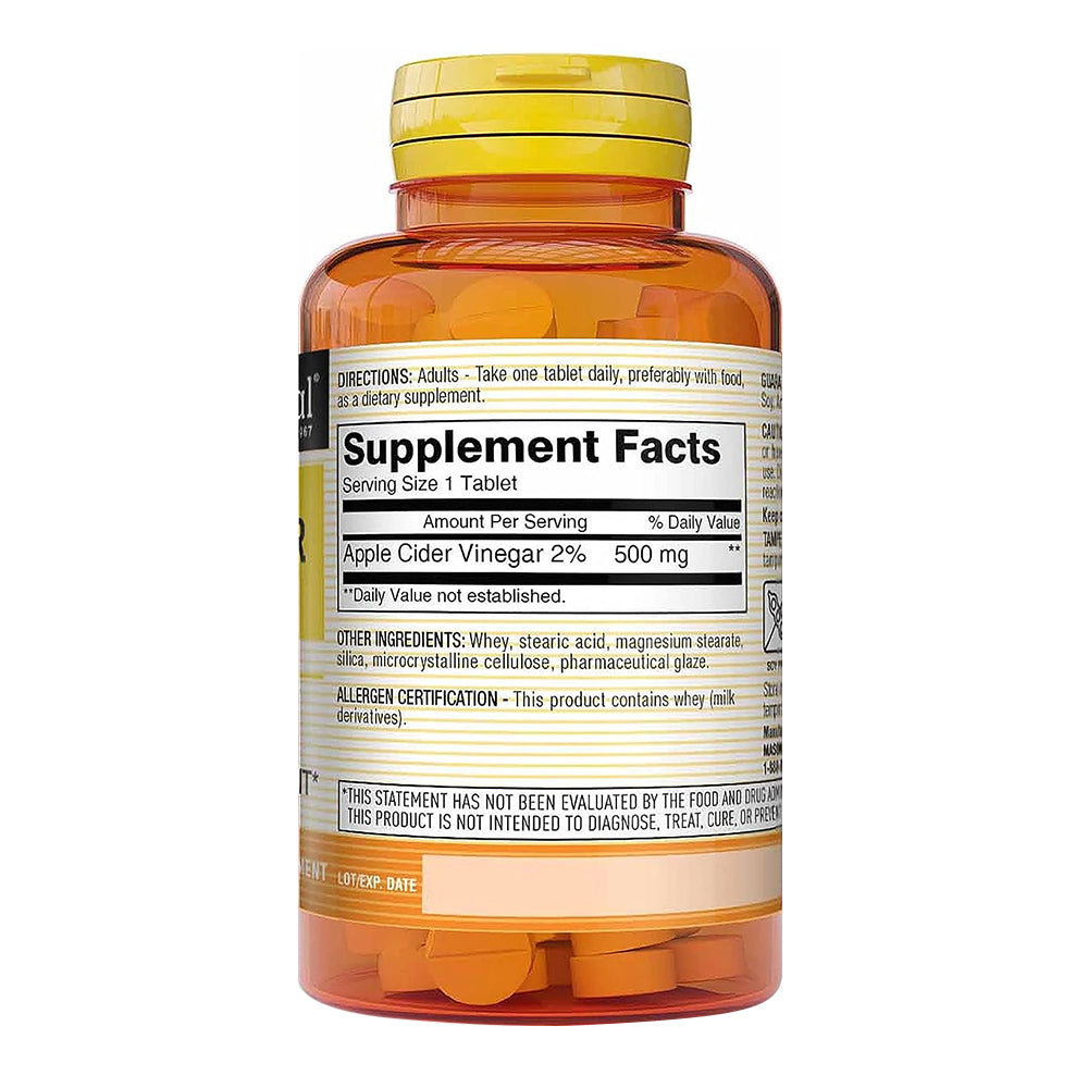 Mason Natural Apple Cider Vinegar 500 Mg - 100 Tablets