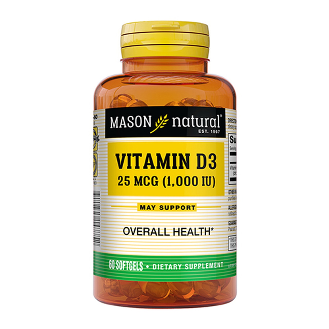 Mason Natural Vitamin D1000 Iu Softgels - 60 Soft Gels