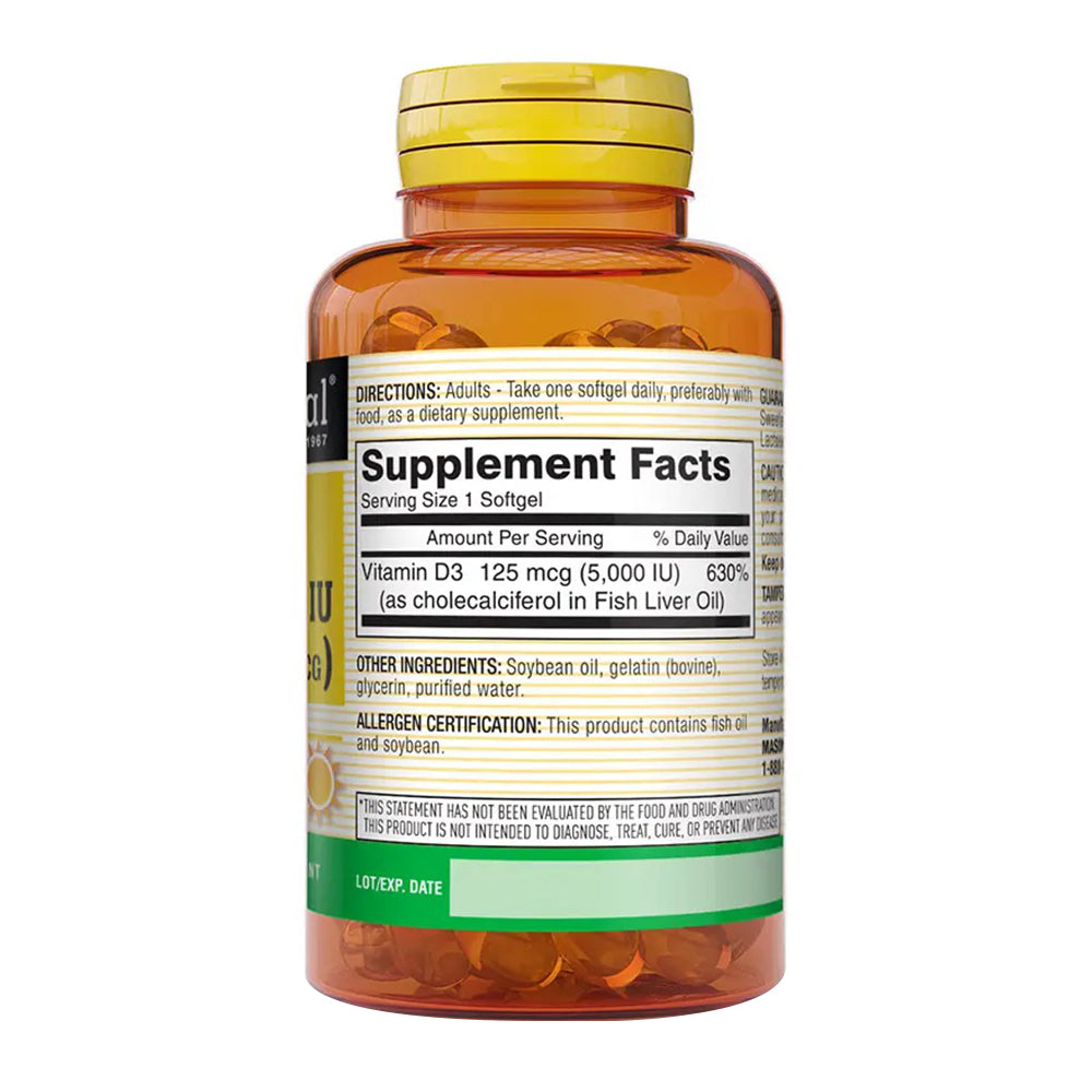 Mason Natural D3 5000 Iu - 50 Softgels