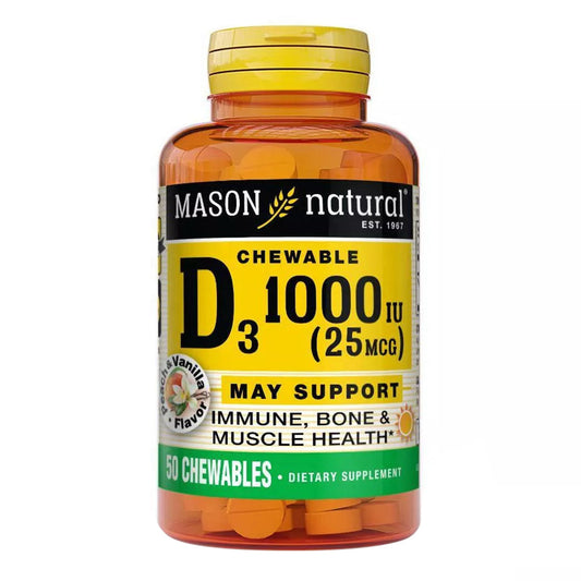 Mason Natural D3 25Mcg 1000Iu Chewable Tablets - 50 Count
