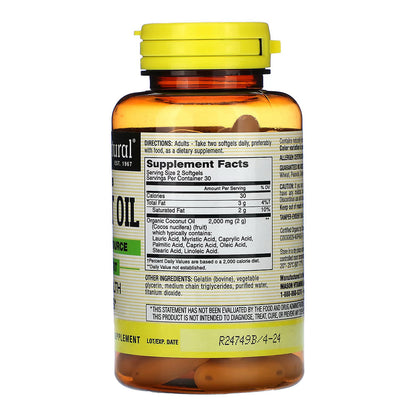 Mason Natural Whole Herb Coconut Oil - 60 Softgels